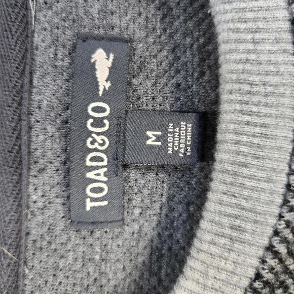 Toad&Co Men's Medium Recycled Wool Blend Crew Neck Sweater Gray Marled Texture - Picture 5 of 8